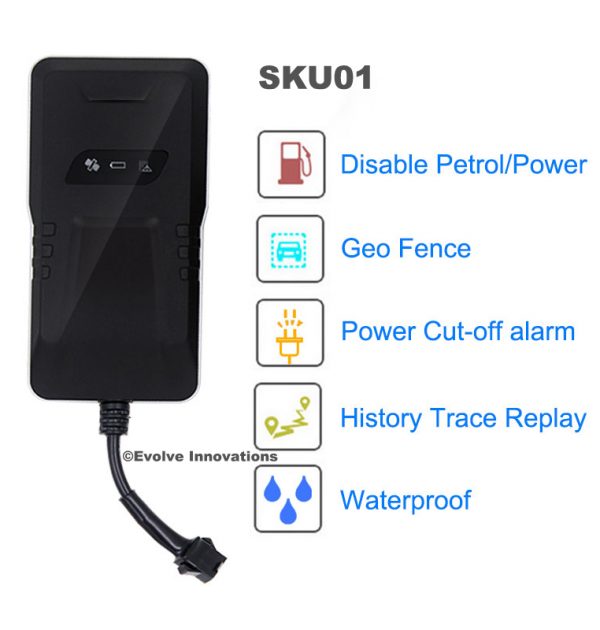 Front view of a water proof Car, vehicle GPS Tracker